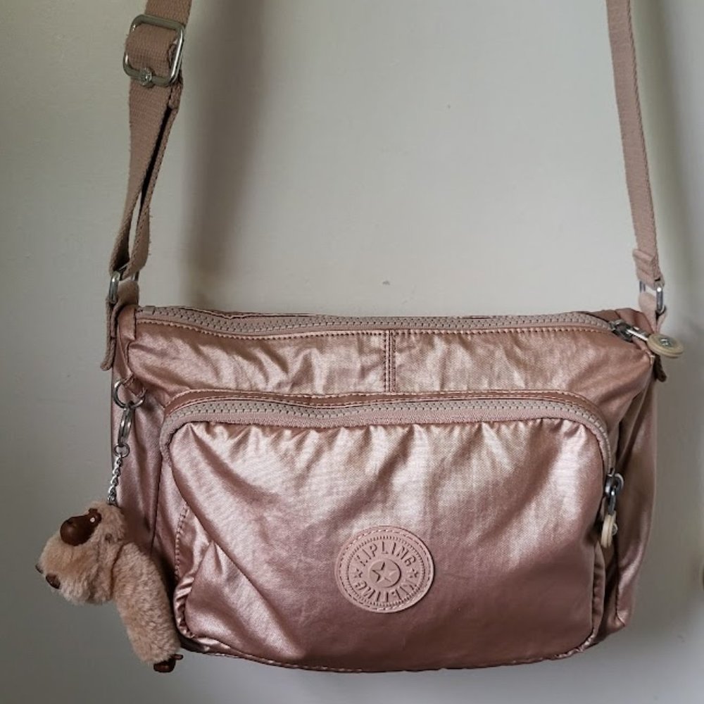 Kipling Metallic Pink Crossbody Bag
